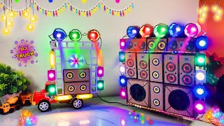 New DIY Mini DJ Truck with Sharpy Lights Festival  Eicher Mini Box DJ Truck Ganpati  Full Guide [upl. by Concettina]