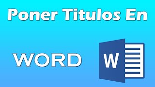 Como crear titulos en word [upl. by Yanahs]