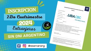 📢📢Inscripción CBC  UBA 2do Cuatrimestre 2024 Extranjero sin DNI argentino📢📢 [upl. by Simona]