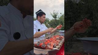 BALIQ SHASHLIK TAYYORLASH food somsa cooking automobile rek baby tayyorlash tandır recipe [upl. by Komara]