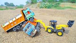 Tata 4825 Bs6 Tipper Tata Prima Dumper Accident Highway Pulling Out Jcb Backhoe  Tata Hyva  CS Toy [upl. by Macdougall]