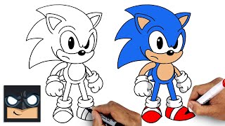 How To Draw Sonic the Hedgehog  Step By Step Tutorial [upl. by Kellia]