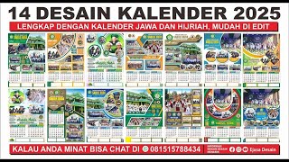 FREE DOWNLOAD 14 DESAIN KALENDER 2025 [upl. by Charo]