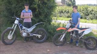 KTM 85 sx VS Scorpa sy 250  Dirt bikes VS Trials bikes [upl. by Elolcin231]