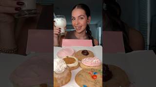 TASTING  RATING CRUMBL COOKIES IN 60 SECONDS💗🍪🤔 crumblreview mukbang eating foodreview [upl. by Web]