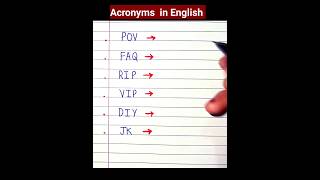 Acronyms in English acronym acronyms english shorts learnandrock [upl. by Iborian]