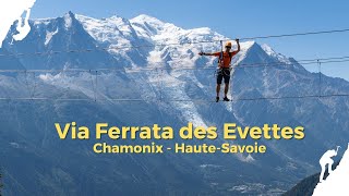 Les Evettes la via ferrata avec vue sur le Mont Blanc [upl. by Annodas]