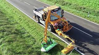 MULAG Grünpflegekopf ECO 1200 an Frontkombination MKM 700 Unimog  Ecological Mowing Head [upl. by Christiane]