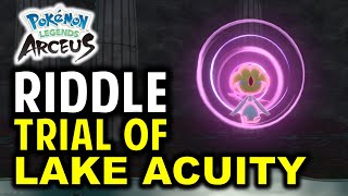 The Trial Of Lake Acuity Riddle Answer  Pokemon Legends Arceus [upl. by Maribel374]