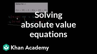 Absolute value equation with no solution  Linear equations  Algebra I  Khan Academy [upl. by Eira591]