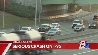 Crews respond to serious crash on I95 in Providence [upl. by Dranoc]