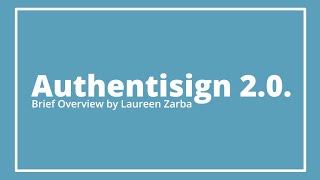 NEW Authentisign 20 [upl. by Erdnassak]