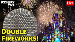 🔴Live Double Fireworks Park Hopping at Magic Kingdom amp Epcot  22424  Walt Disney World [upl. by Abram]