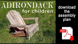 Fauteuil Adirondack en bois de palettes pour enfants  avec plans gratuits  meuble en palette [upl. by Grinnell608]