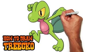 How to Draw Treecko  Pokemon [upl. by Pearlman]