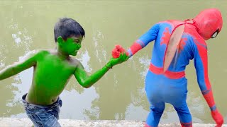 Superheroes fight hulk vs spiderman [upl. by Ettenotna]