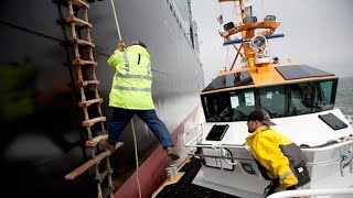 Pilot Boarding Ship in Rough Weather [upl. by Anitneuq]