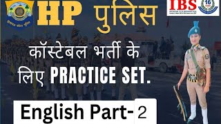 HP POLICE CONSTABLE practice set 2  English [upl. by Enitnemelc861]