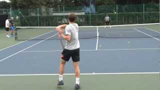 Wimbledon Winner Andy Murray Practice From The Back 2012HD [upl. by Idihsar626]