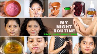 My NIGHT SKINHAIRBODY CARE ROUTINE  100 NATURAL amp EFFECTIVE  Teenagers Skin Care Routine [upl. by Bloomer143]