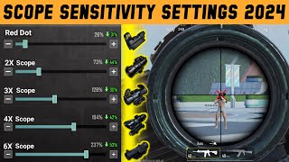 PUBG MOBILE SCOPE SETTINGS 2024  PUBG SCOPE SENSITIVITY SETTINGS 2X 3X 4X 6X 8X 2024  SCPE SETTING [upl. by Merrill982]