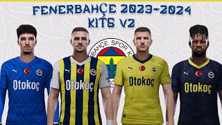 Fenerbahçe SK New Season Kits V2 20232024 PES 2021 Sider Forma Yaması pes2021 fenerbahçe kits [upl. by Waylon]