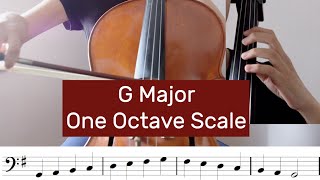 How to play G Major Scale on Cello One Octave [upl. by Pickar]