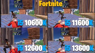 i5 10600K vs 11600K vs 12600K vs 13600K  Fortnite Performance Mode [upl. by Leggett398]