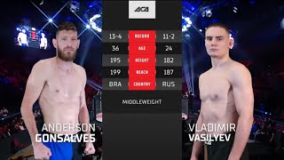 Андерсон Гонсальвез vs Владимир Васильев  Anderson Goncalves vs Vladimir Vasilyev  ACA 170 [upl. by Ollecram]