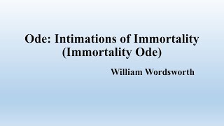 William Wordsworth quotImmorality Odequot SummaryNotes [upl. by Johiah]