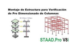 Estructura en StaadPro para Verificar Pre Dimensionado de Columnas staadpro columna [upl. by Ynaffyt]