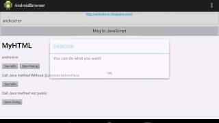 Calling between Android Java methods and WebView JavaScript with JavascriptInterface [upl. by Nej490]