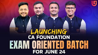 LAUNCHING CA FOUNDATION EXAM ORENTED BATCH FOR JUNE 24 [upl. by Merrili425]