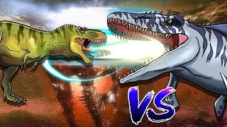 Dinosaurs Battle  Mosasaurus VS Tyrannosaurus [upl. by Medovich]