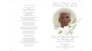 Giving Thanks And Celebrating The Life Of Louisette Cherilia Esparon Née Radegonde [upl. by Hoskinson]