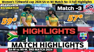 Womens T20 World Cup 2024 Match No 3 South Africa vs Westindies match full highlights SA vs WI [upl. by Adnolat]