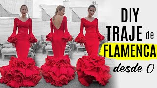 Cómo hacer un traje de flamenca desde cero  DIY Costura [upl. by Yadrahc243]