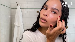 Zoë Kravitz révèle sa routine skincare et makeup pour lété  Beauty Secrets  Vogue Paris [upl. by Polivy]