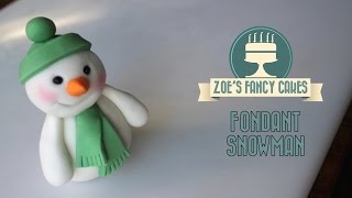 Fondant Christmas snowman cake topper modelling paste How to make cake decorating tutorial [upl. by Freida]