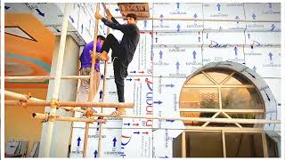 EuroBond sheet installation work in Pakistan Full install Cladding sheet [upl. by Yrennalf]