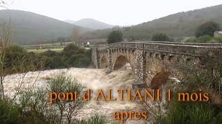 pont d ALTIANI en crue et pont dans la RESTONICA détruit [upl. by Apollus19]