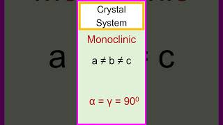 The crystal system is monoclinic with an axial ratio of a≠b≠c and axial angles of αγ900 β≠900 [upl. by Mathe]