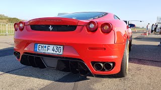 Ferrari F430 with Straight Pipes F1 KILLER SOUNDS [upl. by Ymmit]