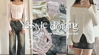 YESSTYLE clothing haul 🎀  try on  honest thoughts [upl. by Earahs]