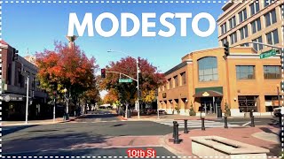 MODESTO CALIFORNIA  DRIVING DOWNTOWN [upl. by Derzon878]