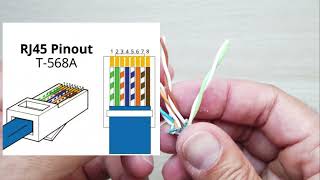 Wire Up rj45 Ethernet Plug ethernet cable wiring rj45 plug rj45 connector color code [upl. by Lithea]