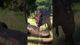 🦖TREX vs 2 TARBOSAURUS in JWE2 jurassicworld dinosaurs jurassicpark dino jwe2 dinosaurs [upl. by Dow]