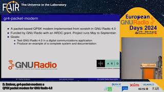 gr4packetmodem a QPSK packet modem for GNU Radio 40 D Estevez European GNU Radio Days 2024 [upl. by Bent]