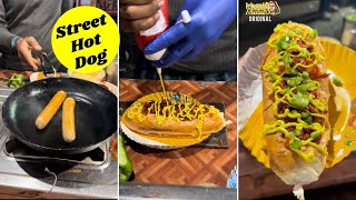 Fully Loaded Bhubaneswar Special Street Hot Dog Making  Indian Hot Dog  Bhubaneshwar Street Food [upl. by Onirotciv]