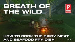 Zelda Breath of the Wild  How to Cook the Spicy Meat and Seafood Fry Dish [upl. by Cleti924]